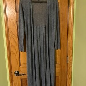 Long Light Blue Open Cardigan
